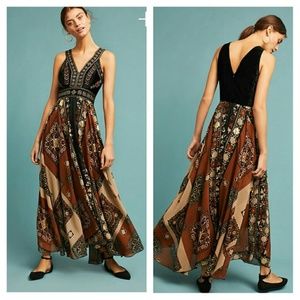 Anthropologie Shenia Embroidered Maxi Dress